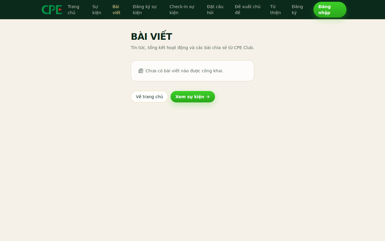 Trang danh sách bài viết CPE Club